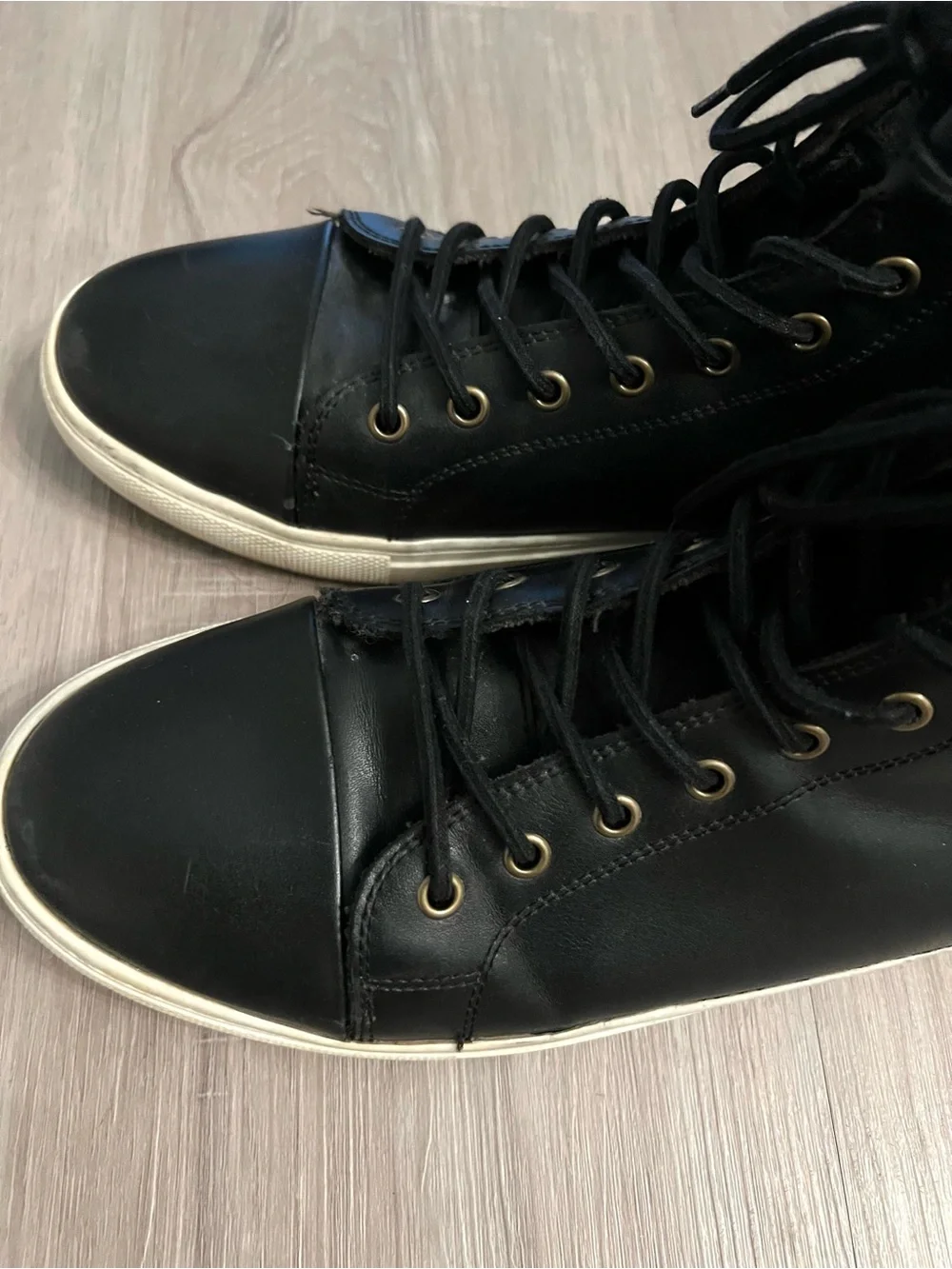 Seven 91 Men’s Black High Top Casual Sneakers Size 11 (EU 44.5) Side Zip Lace Up